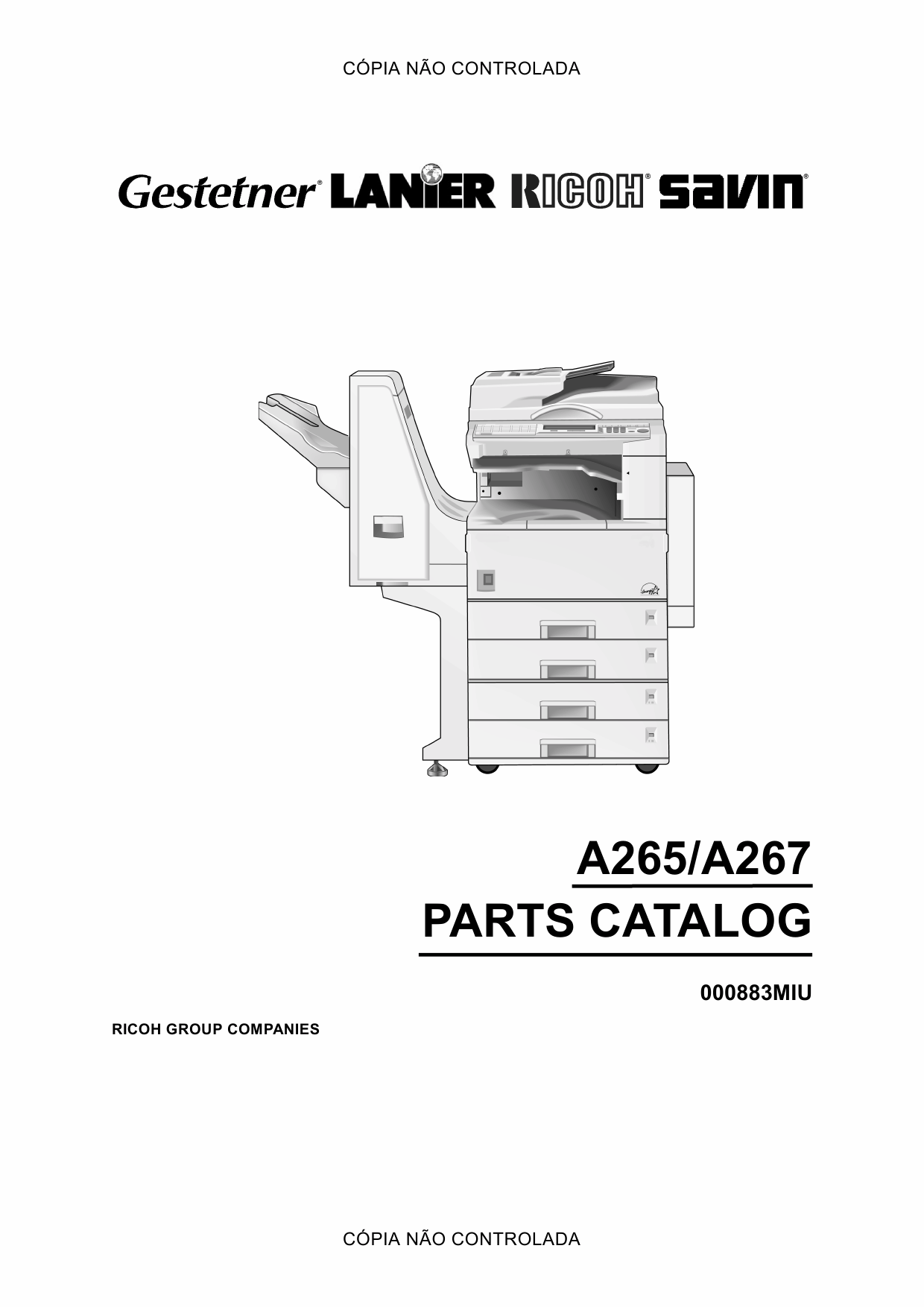 RICOH Aficio 220 270 A265 A267 Parts Catalogl-1